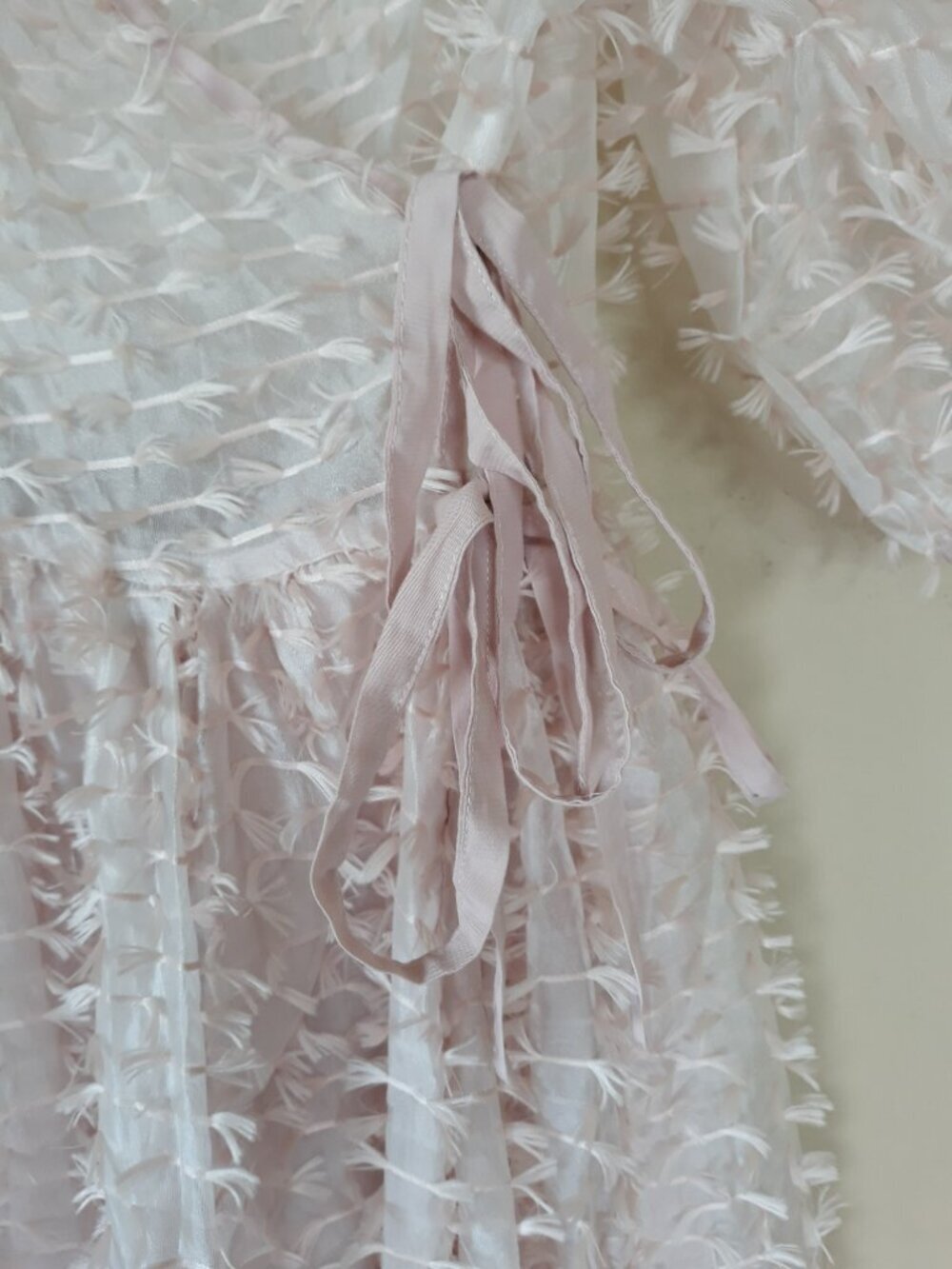 Sister Jane DREAM Fuss and Feathers Wrap Midi Dress Coquette Feminine Layering - Picture 5 of 11